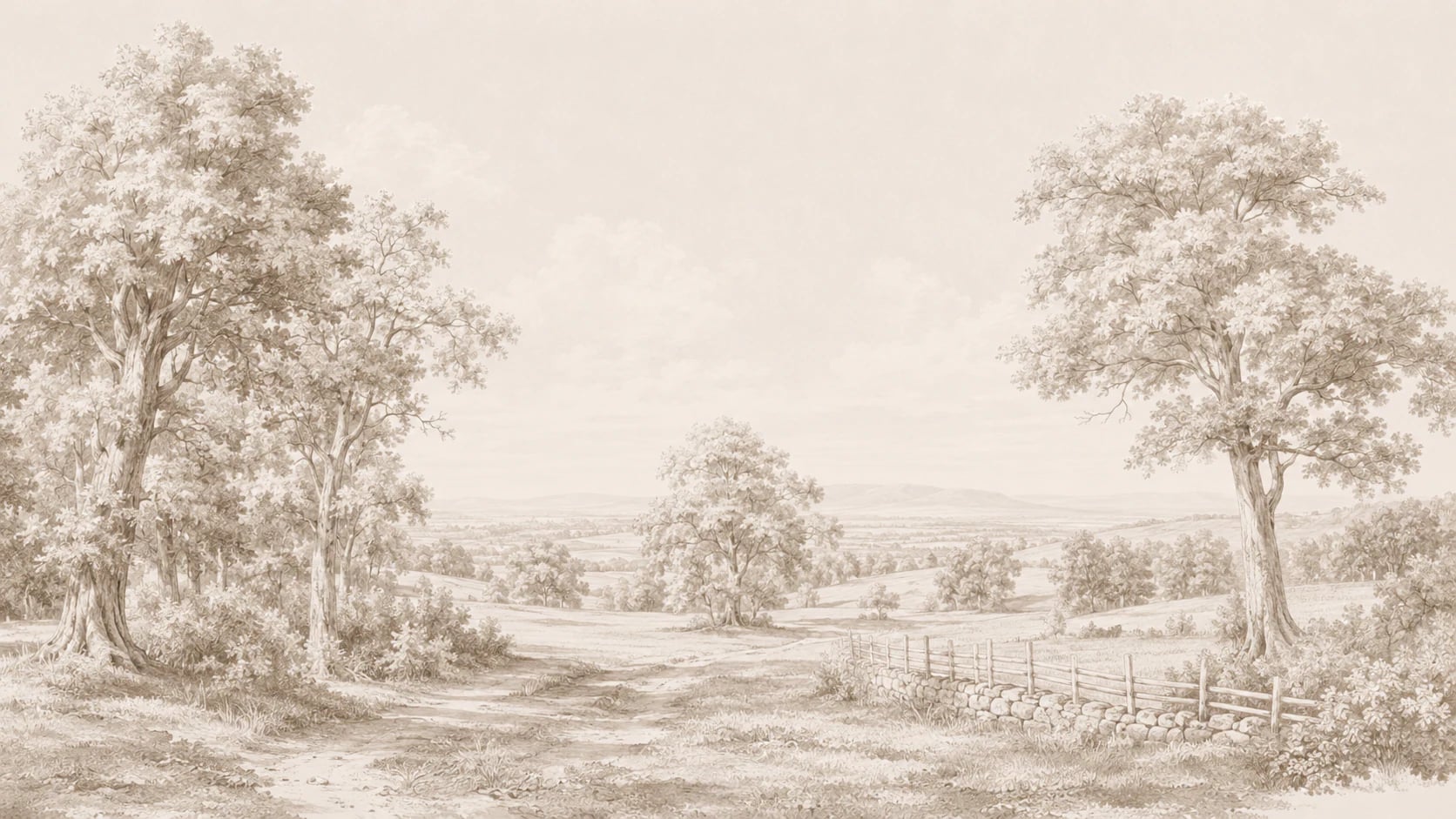 Sepia Pastoral Valley
