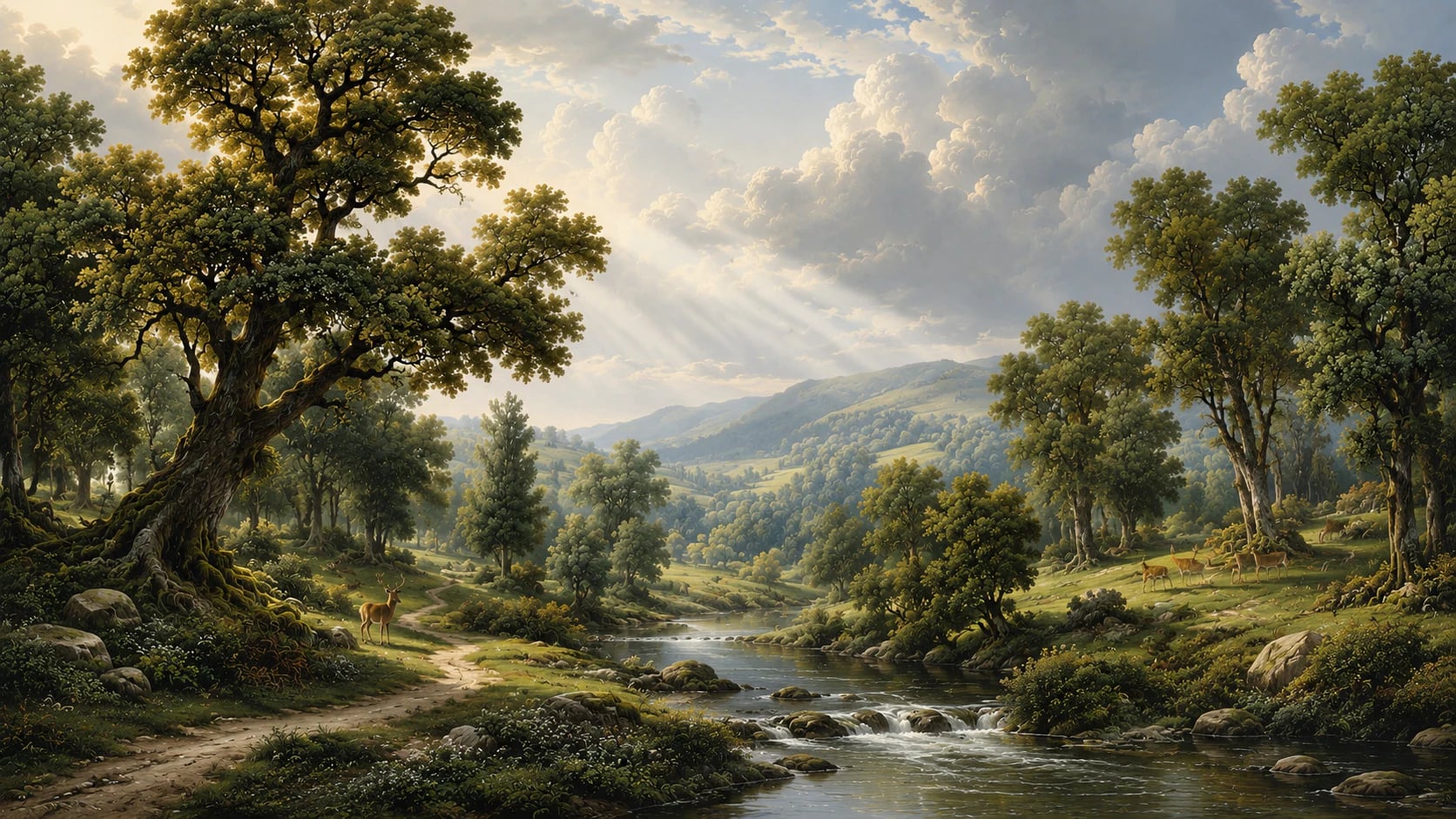 Sunlit River Valley