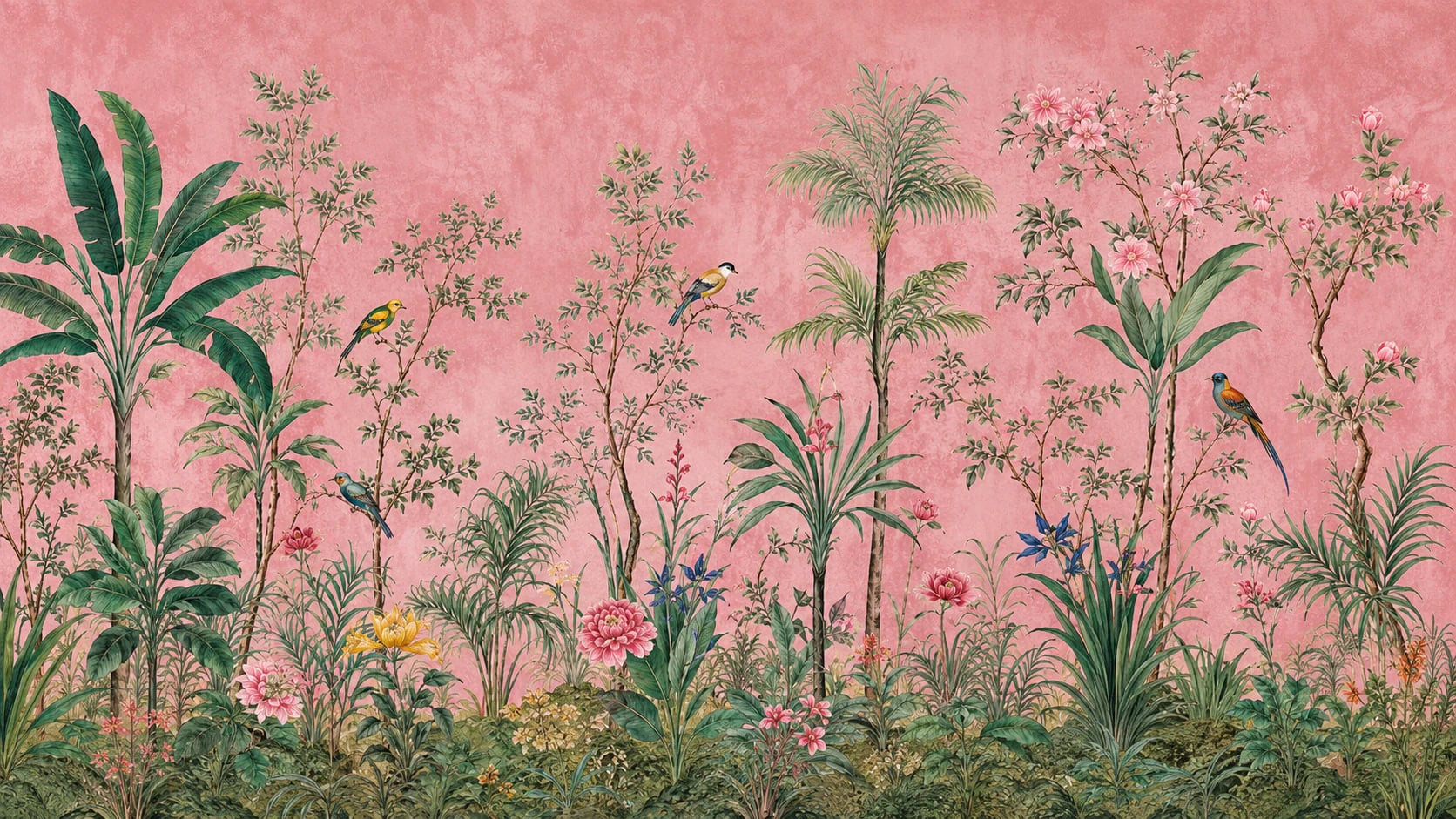 Gül Pembesi Chinoiserie Bahçe