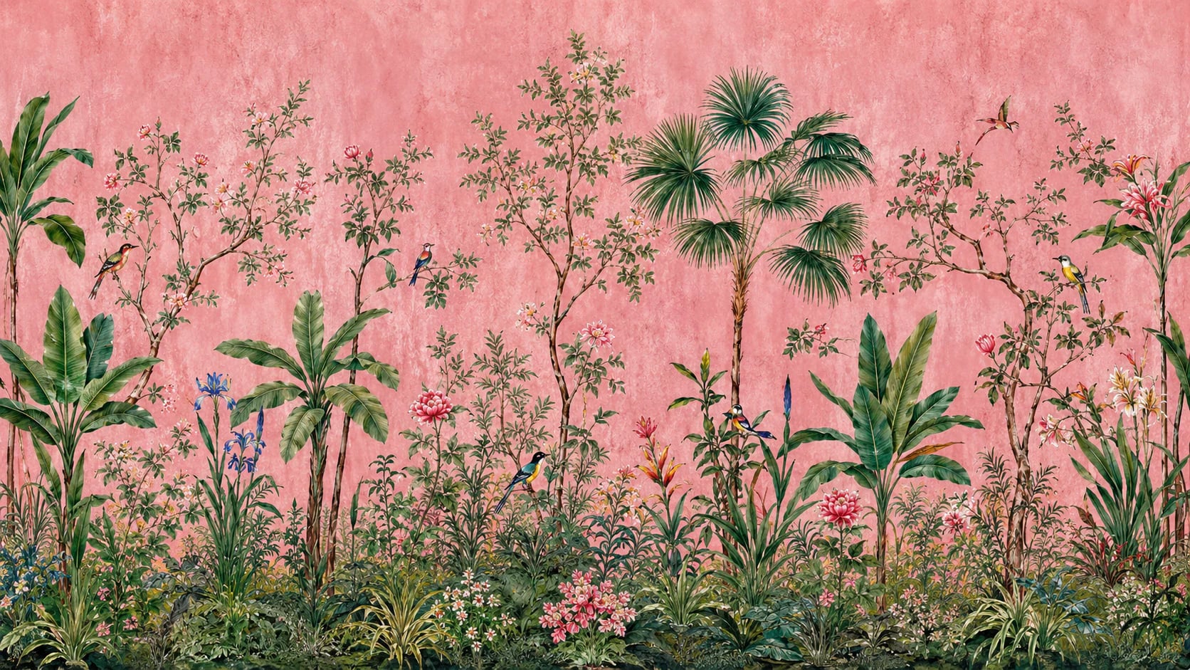 Aviario botánico en rosa empolvado