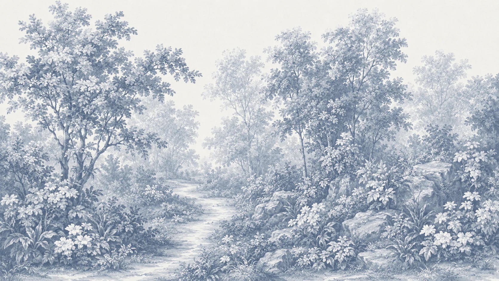Blue Wooded Path