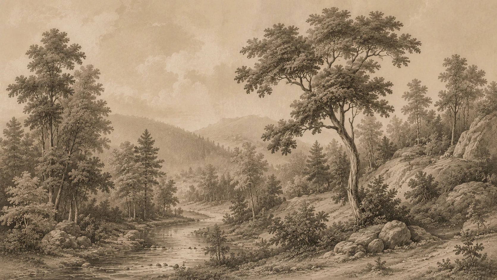 Sepia River Valley