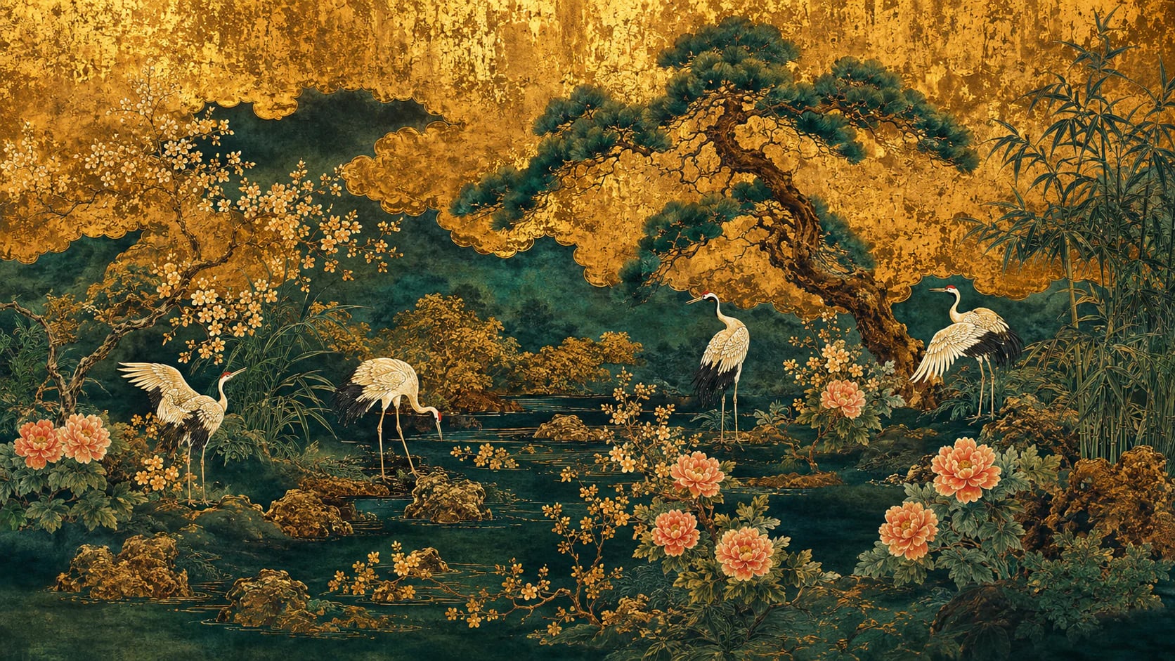 Jardin aux grues dorées