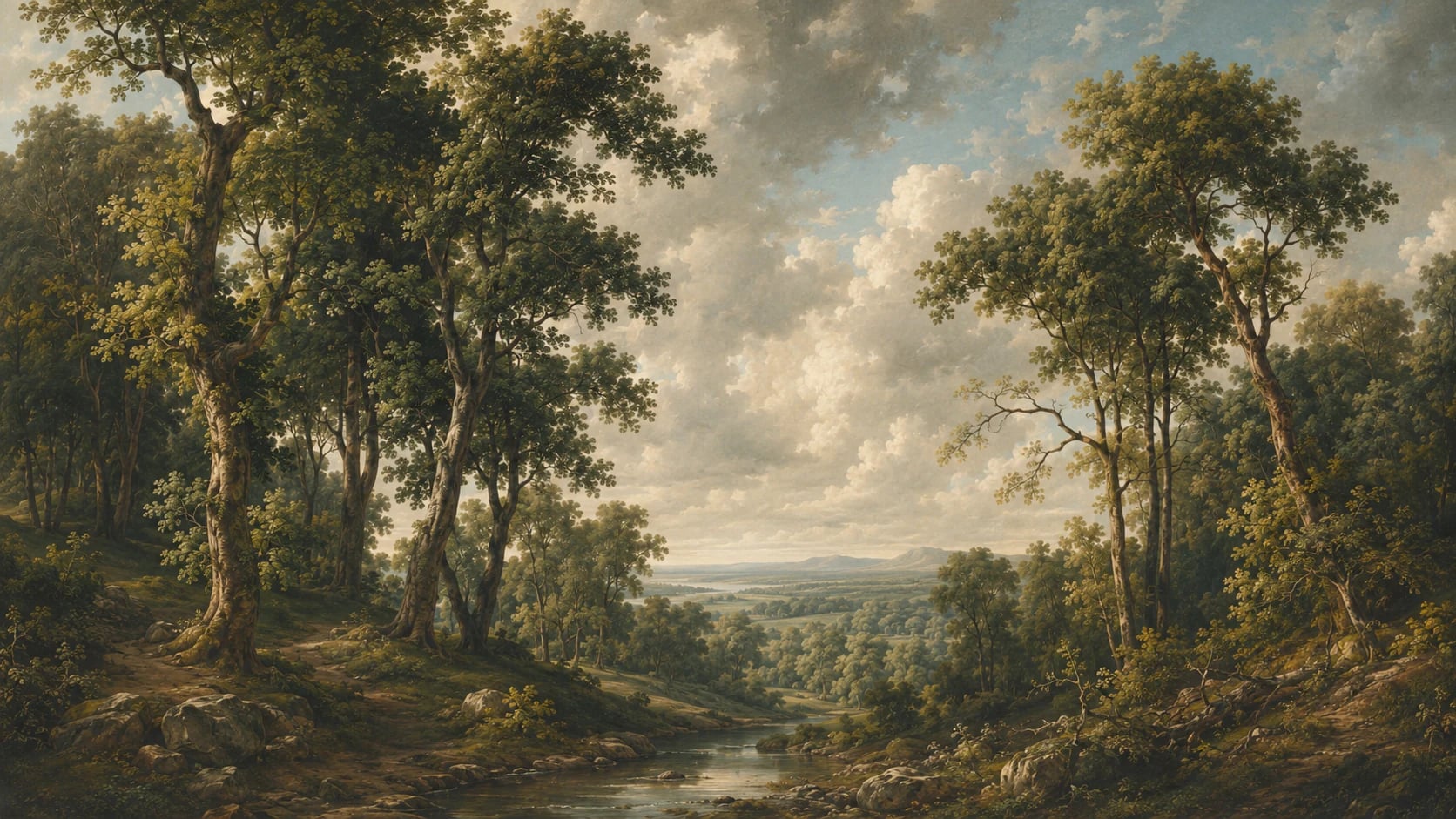Waldiges Flusstal