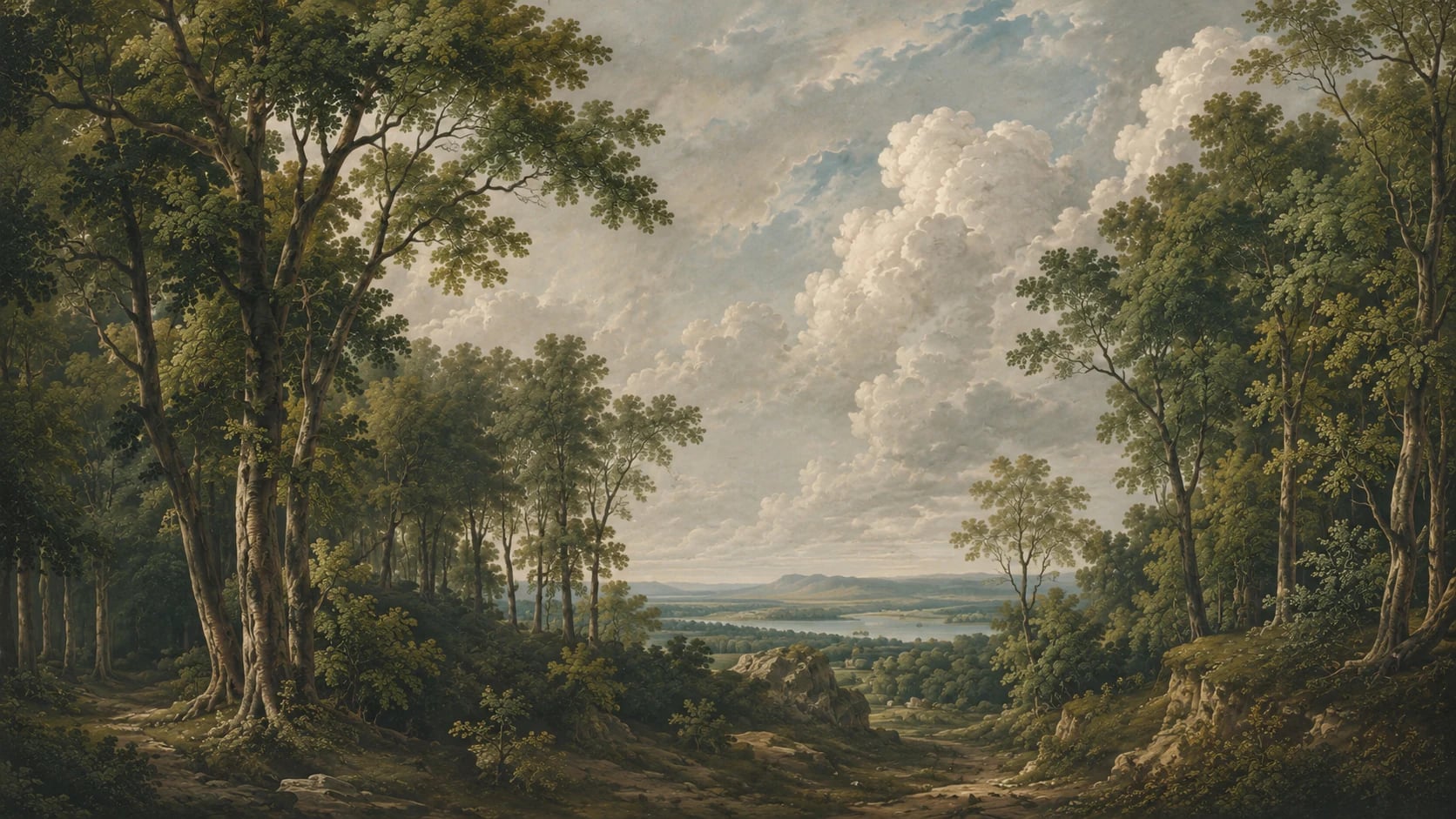 Panorama de vallée nuageuse