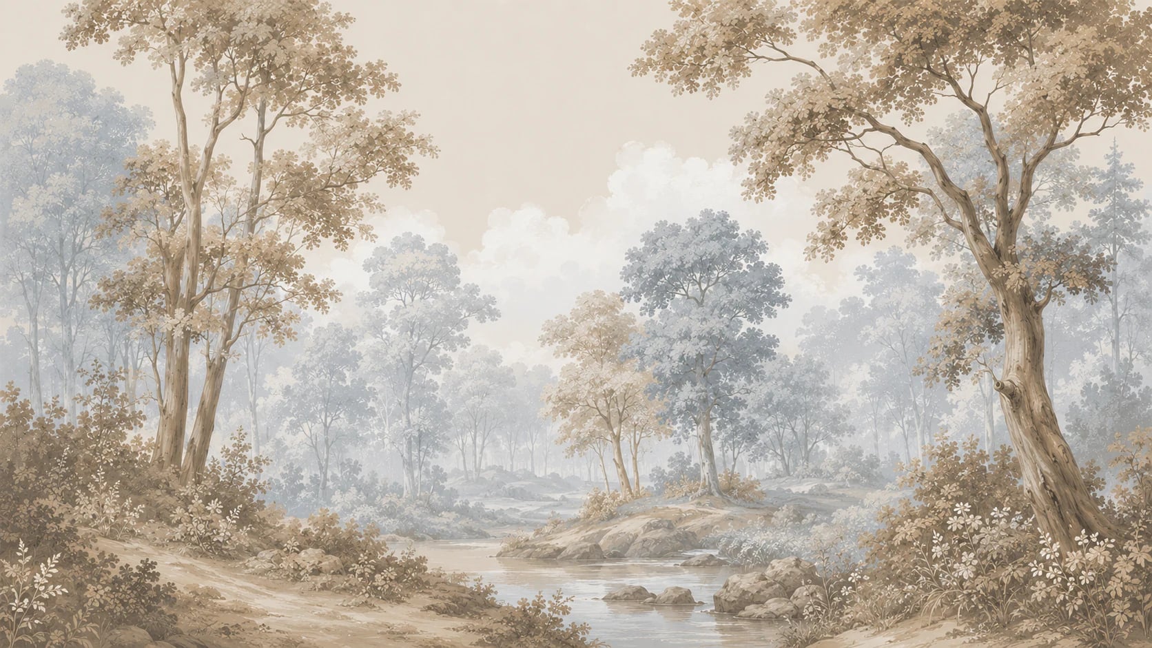 Bois pastoral au bord de l'eau