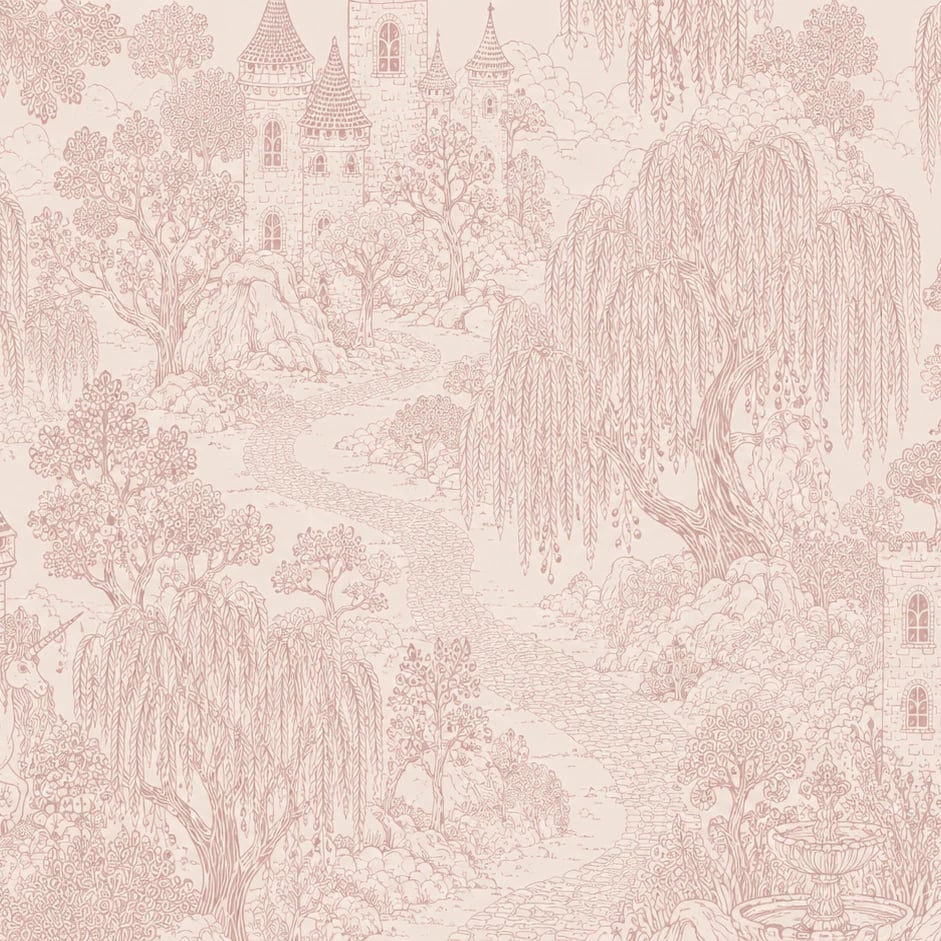 Close-up of the Enchanted Willow Castle artwork at printed scale