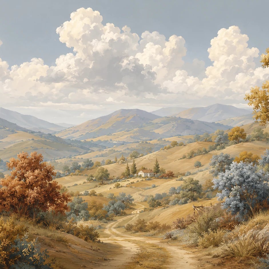 Close-up of the Golden Valley Trail artwork at printed scale