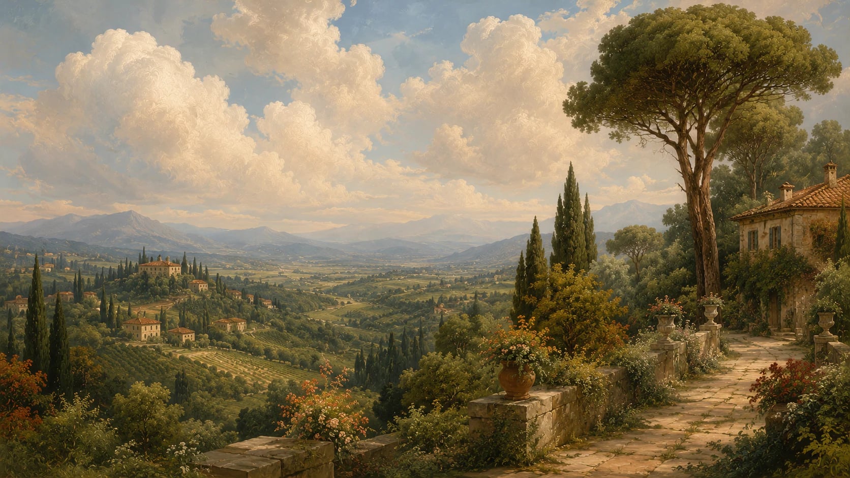 Vue sur la terrasse toscane