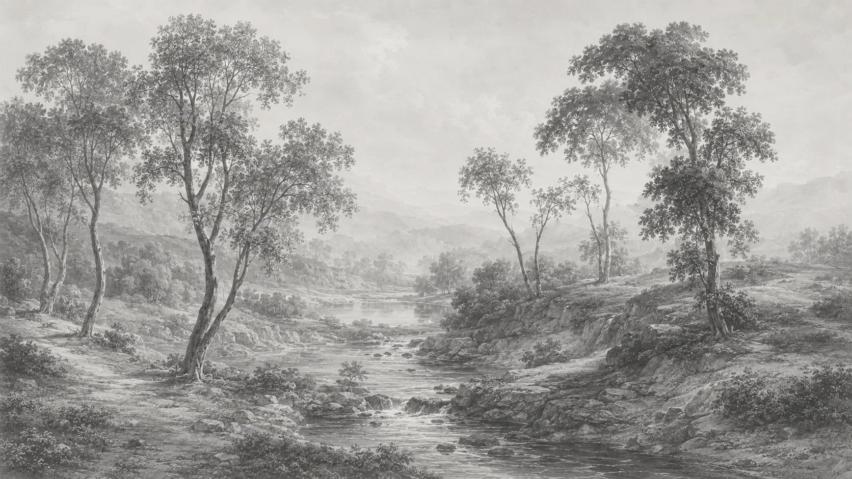 Grisaille River Valley