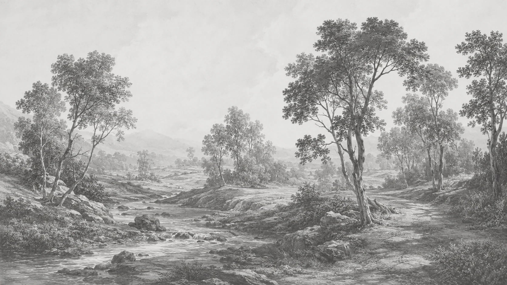 Grisaille River Valley