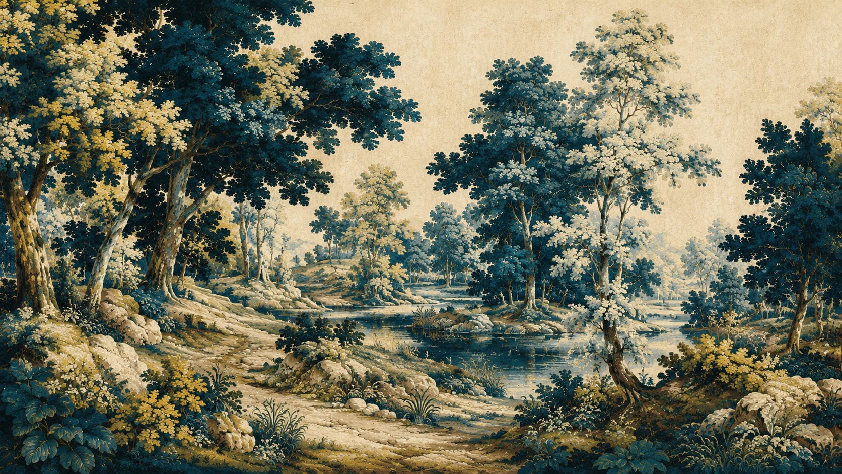 Fluss-Verdure-Tapisserie