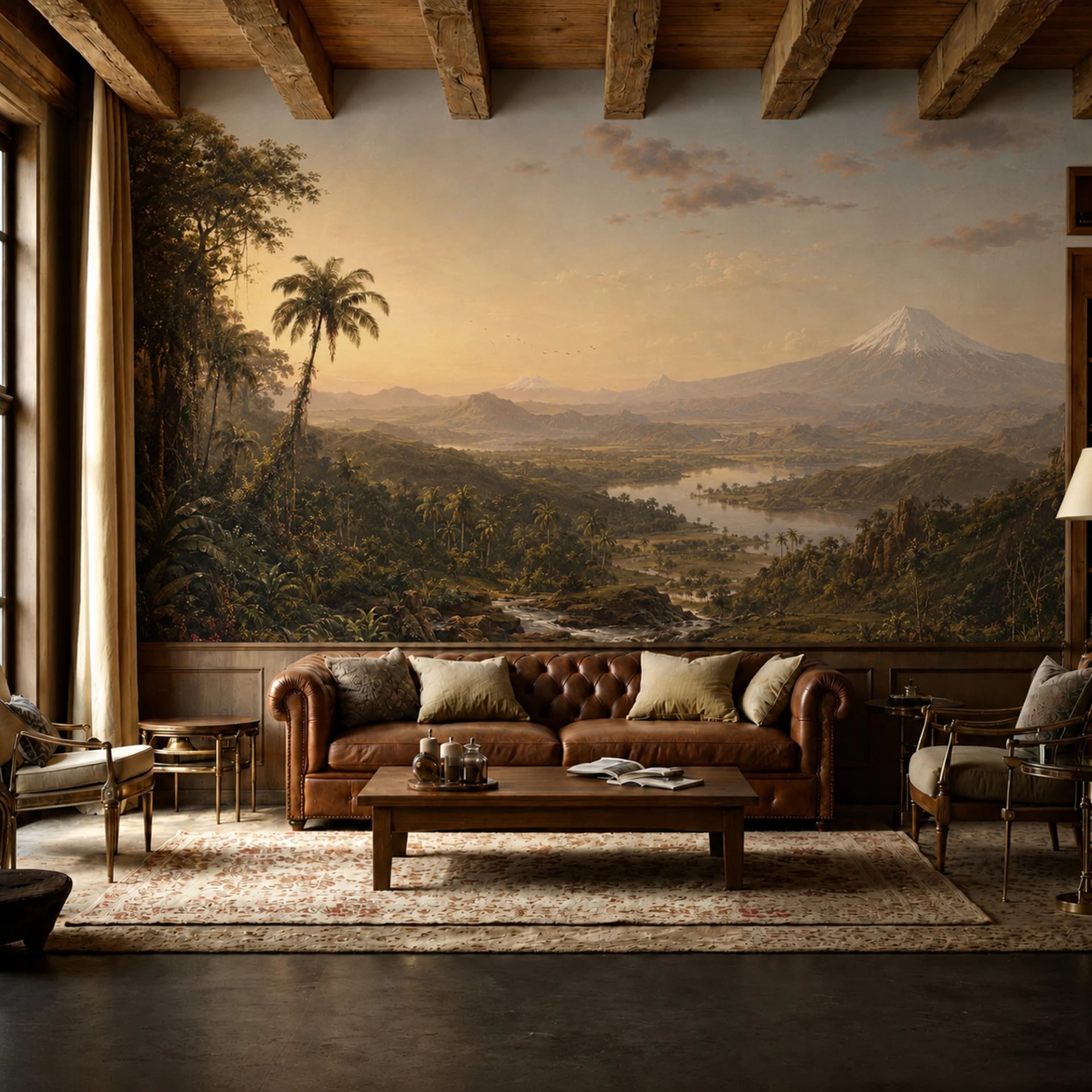 Andean River Vista wall mural shown in a styled interior, view 2