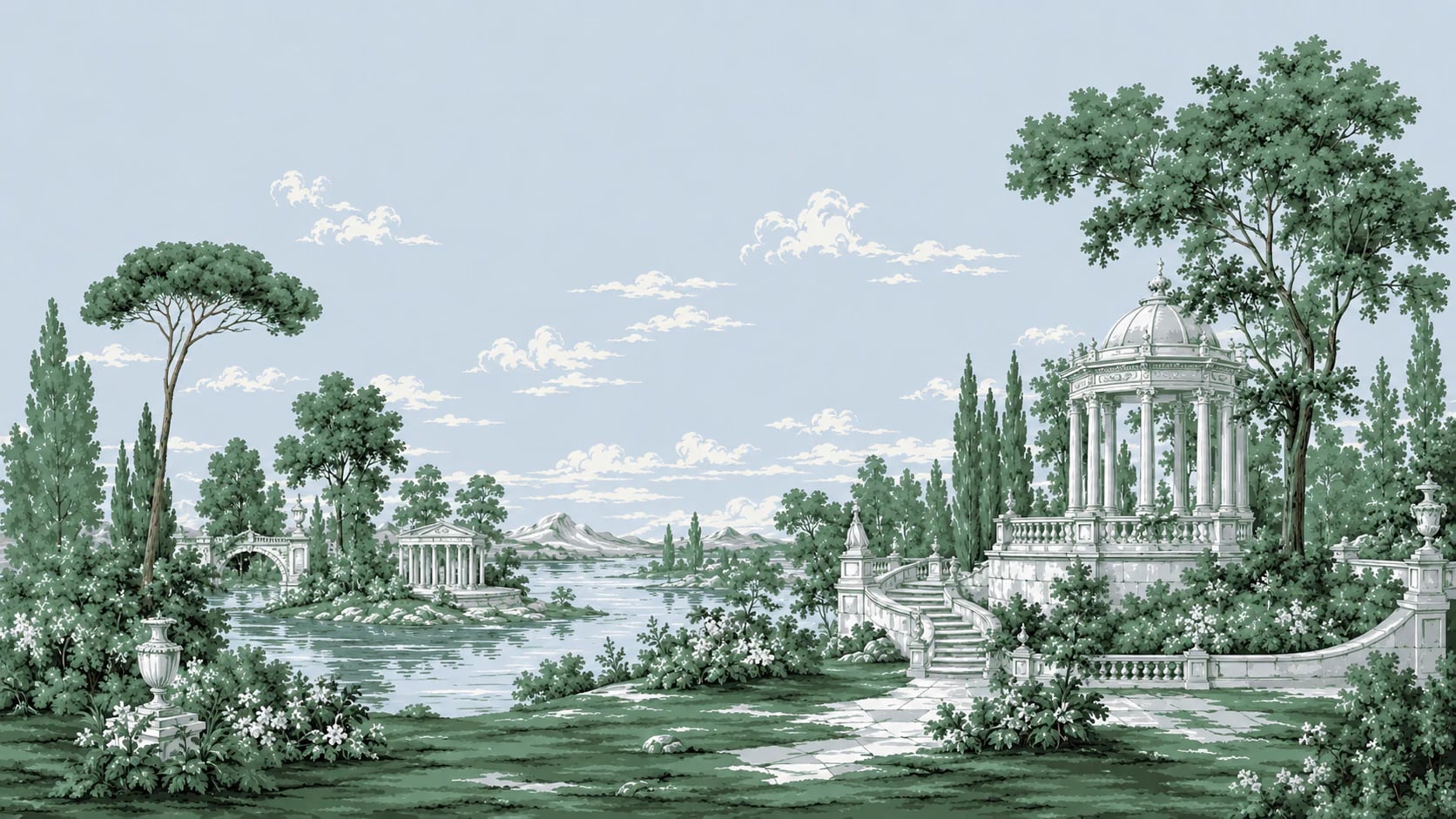 Rotunda Garden Lake