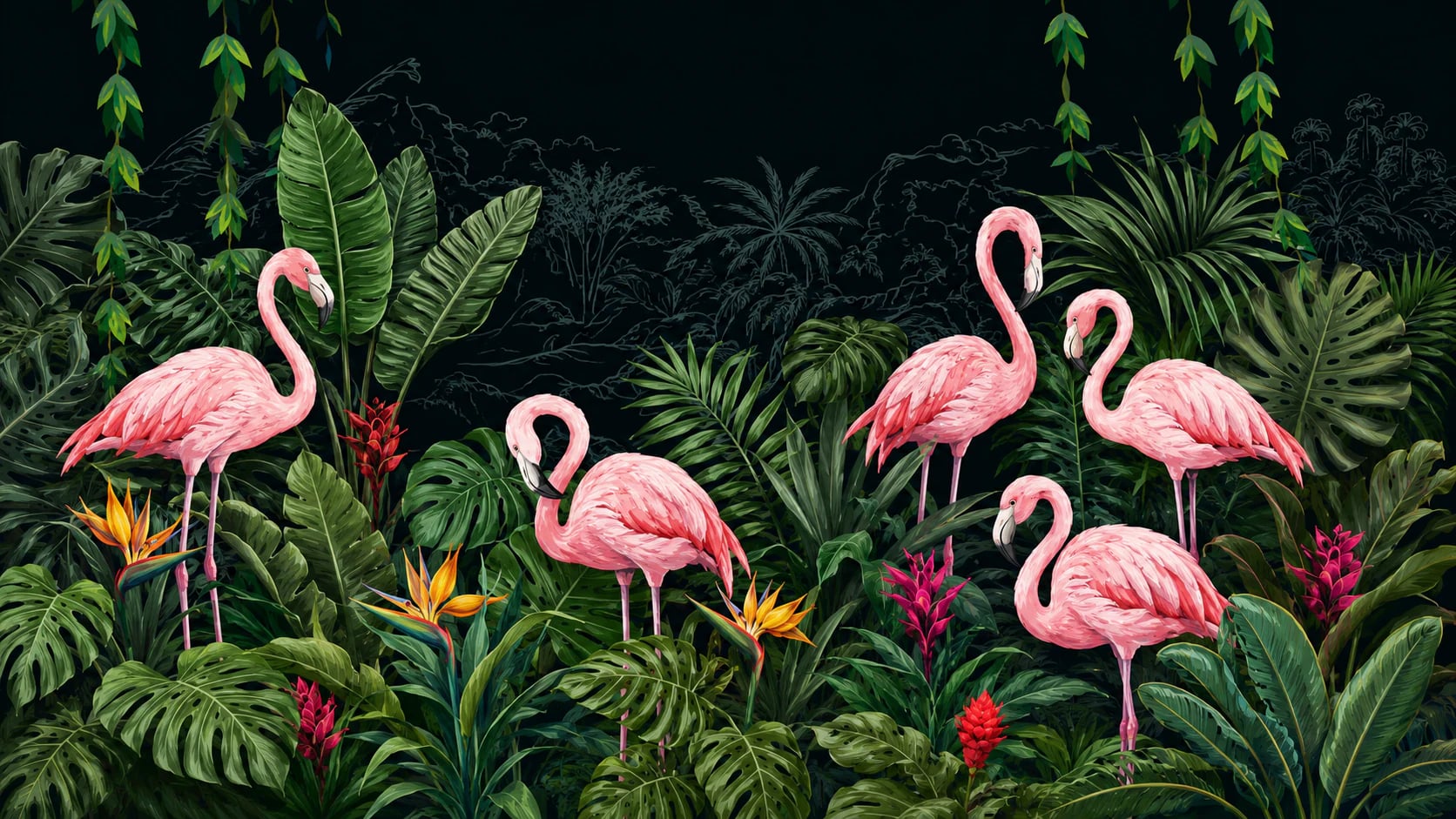 Flamingo Botanical Night