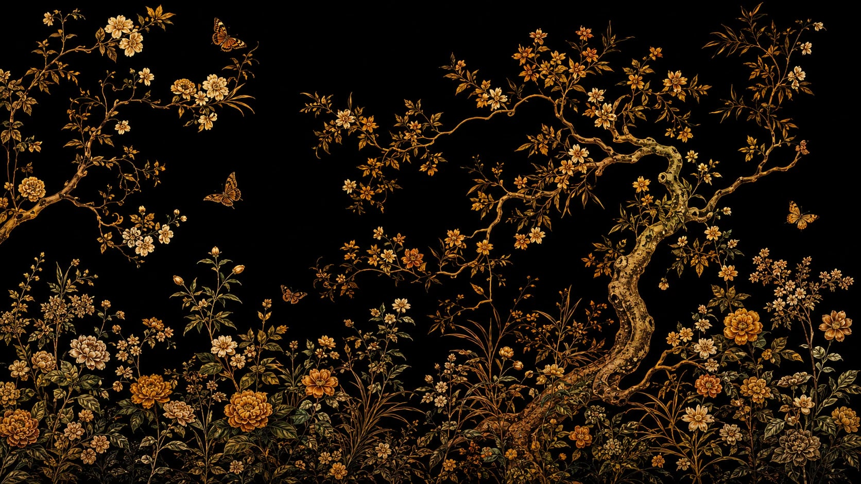 Chinoiserie floral a medianoche