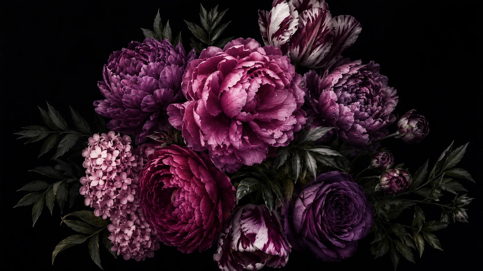 Éclosion nocturne de pivoines