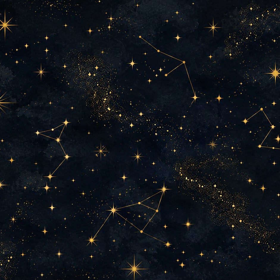 Gros plan sur le motif Ciel de constellations nocturne à l'échelle d'impression