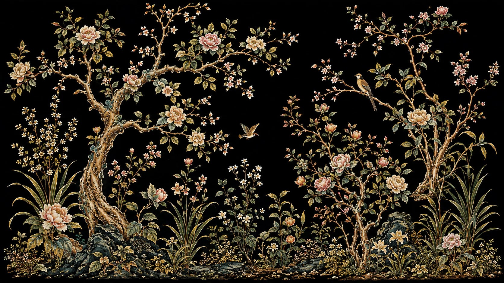 Mitternächtliche Chinoiserie-Blüte