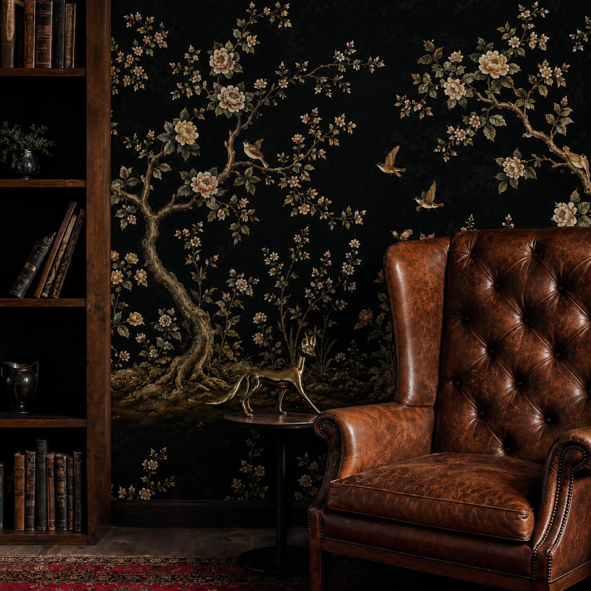 Midnight Blossom Arbor wall mural shown in a styled interior, view 2