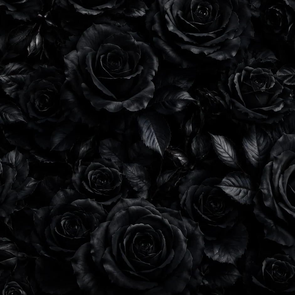 Close-up of the Midnight Rose Velvet artwork at printed scale