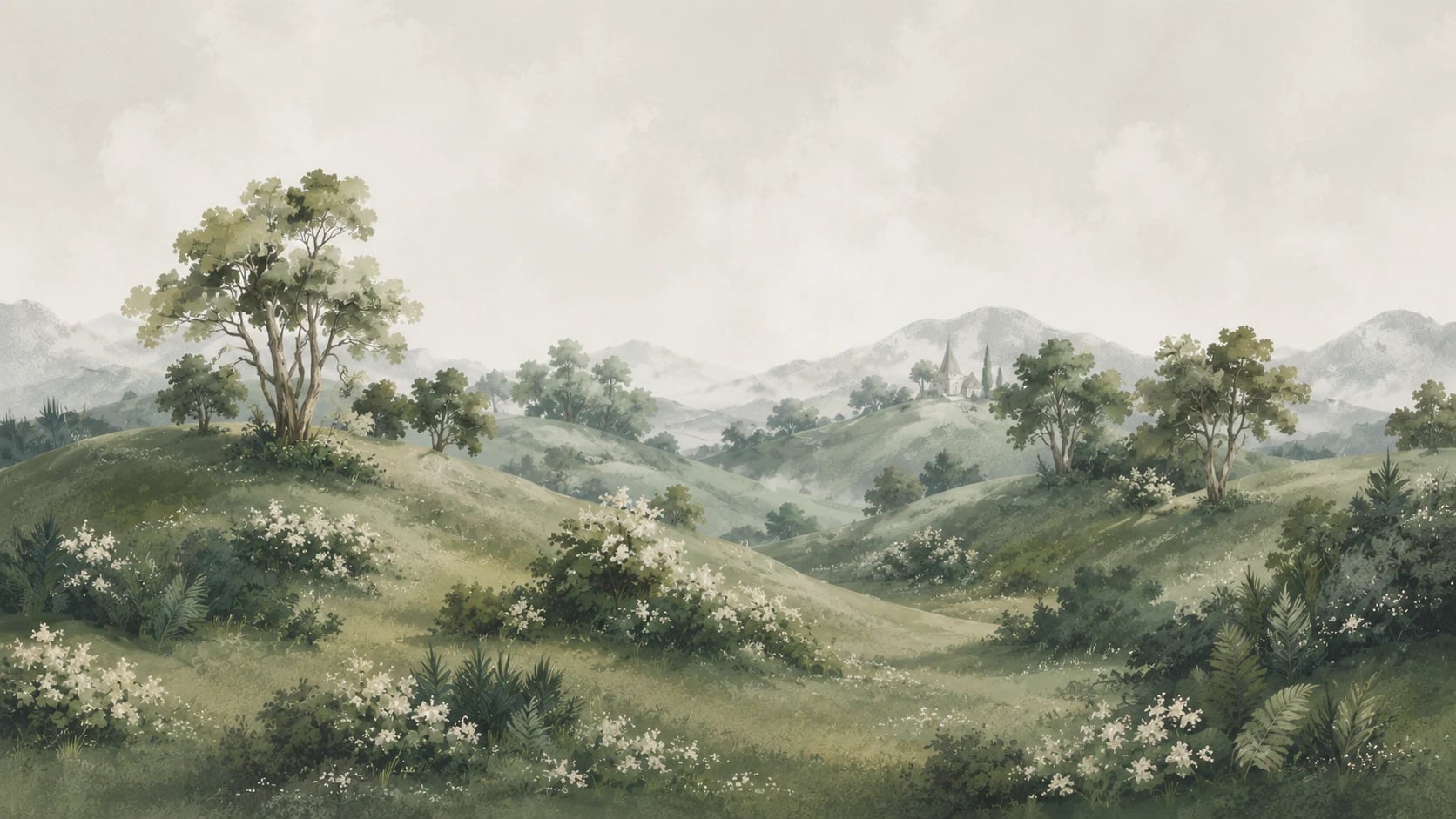 Prado pastoral del valle