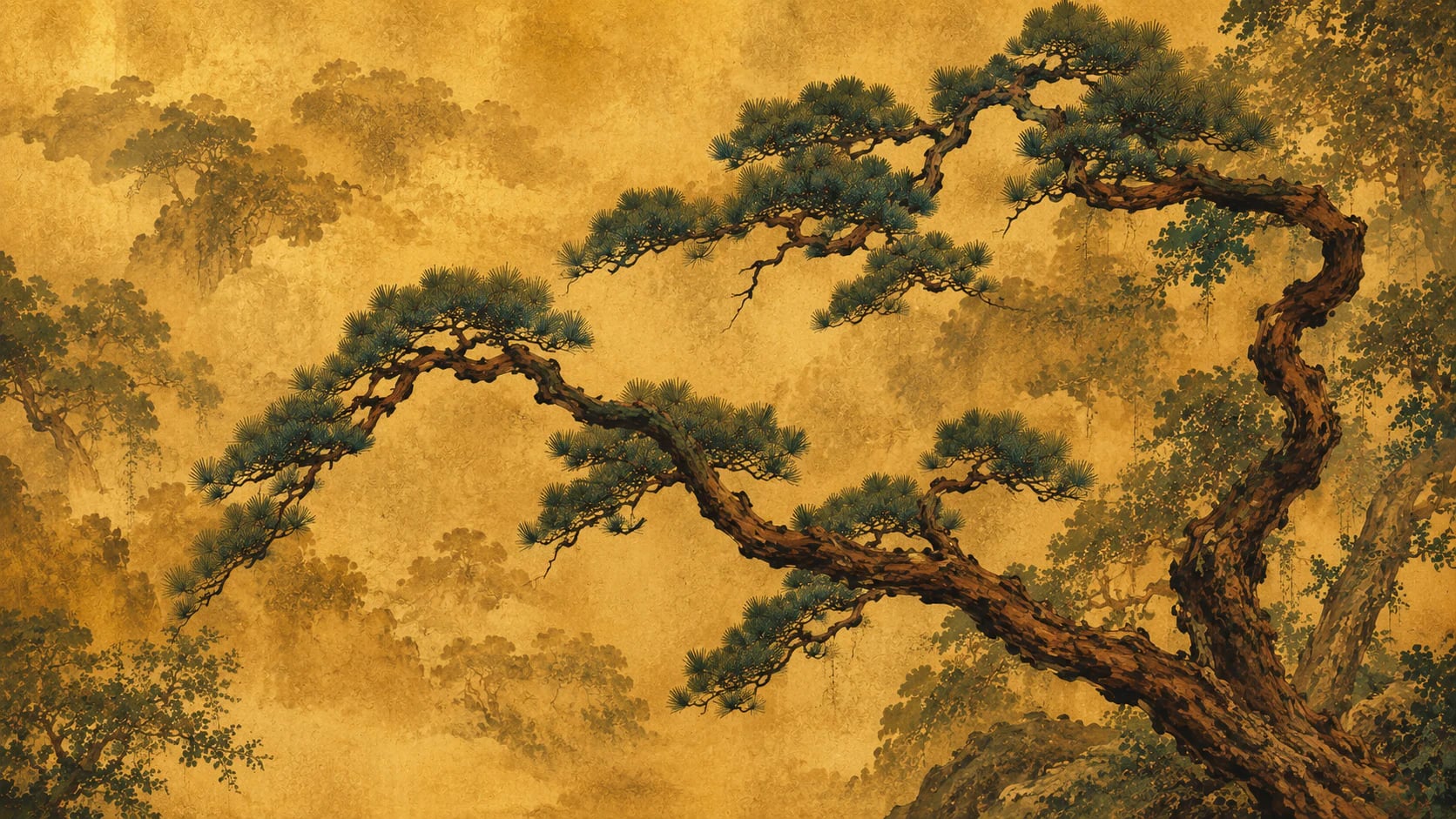 Golden Japanese Pine