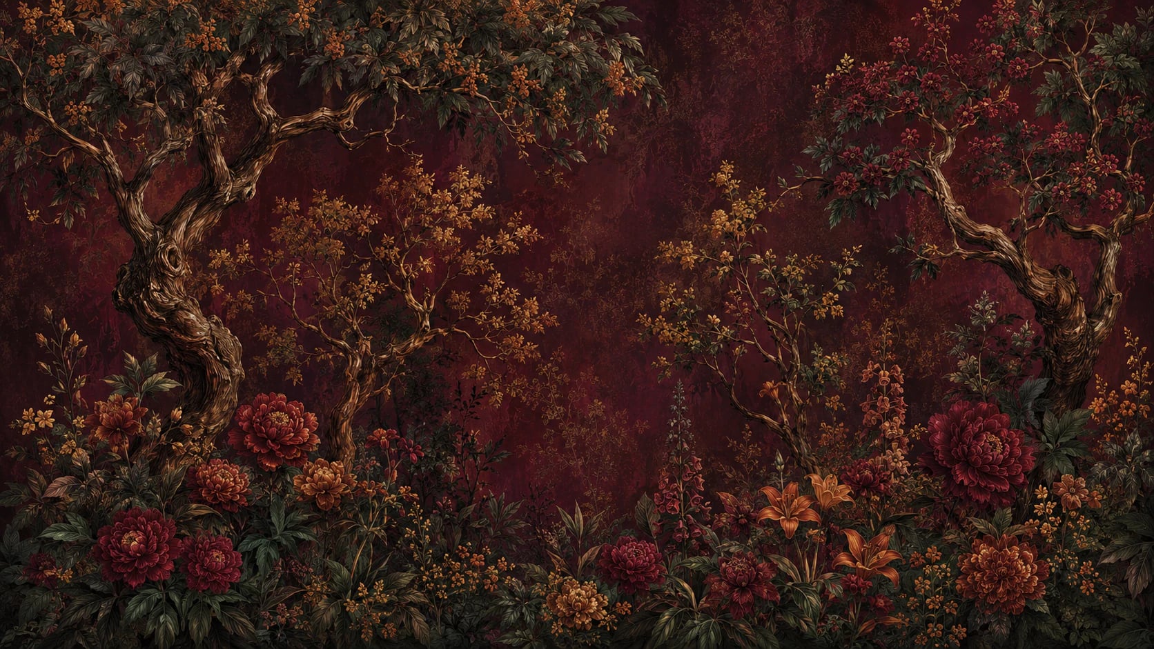 Tonnelle baroque cramoisie
