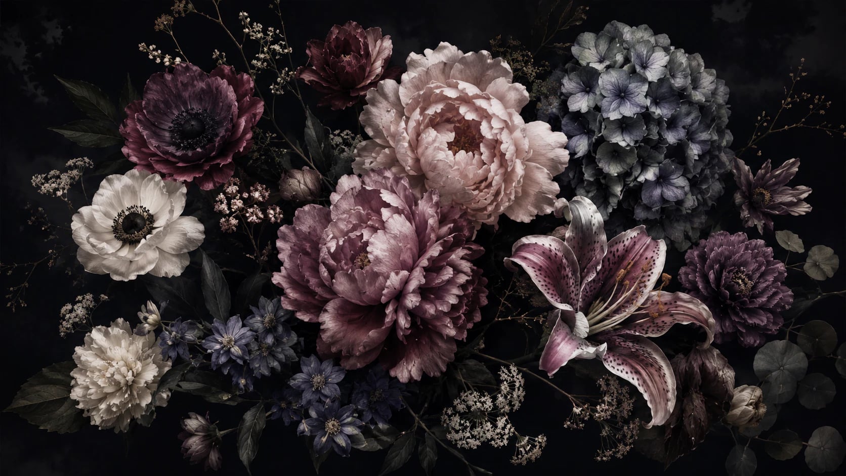 Midnight Peony Bouquet