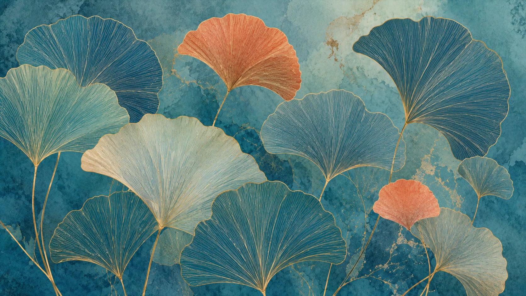 Follaje dorado de ginkgo