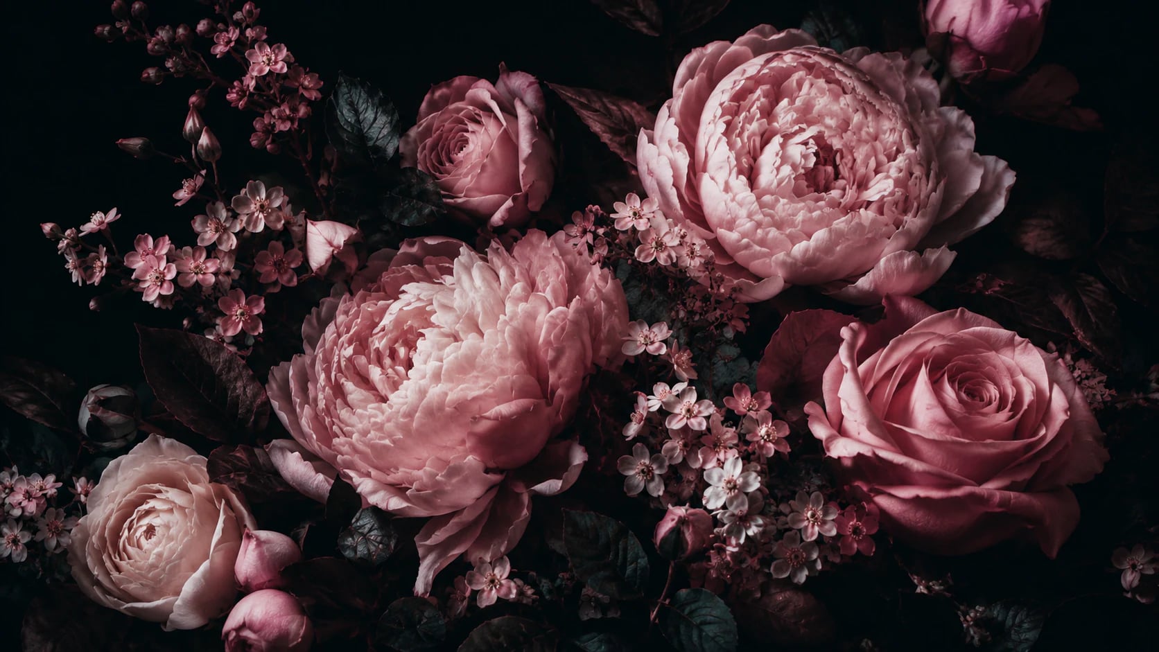 Éclosion nocturne de pivoines