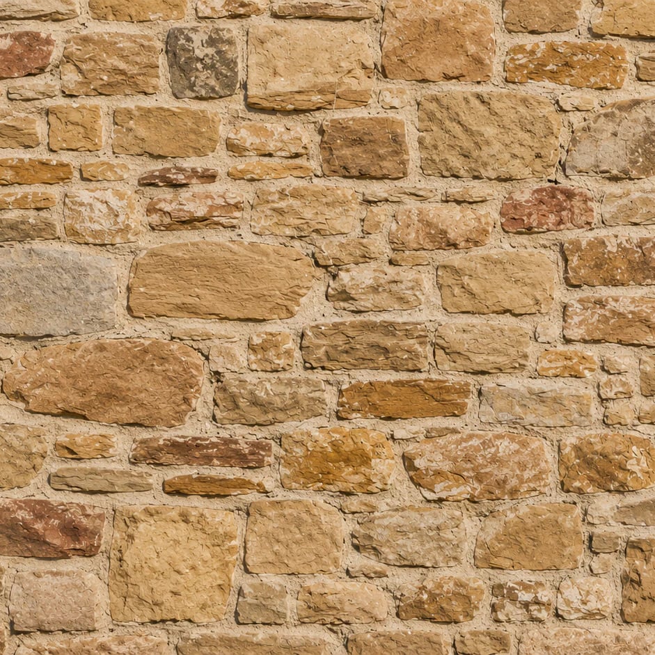 Close-up of the Tuscan Sandstone Masonry artwork at printed scale
