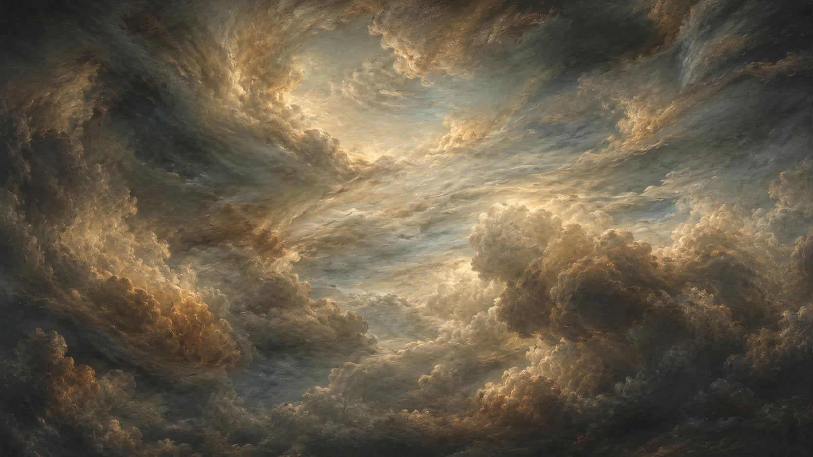 Nuages d'orage dorés