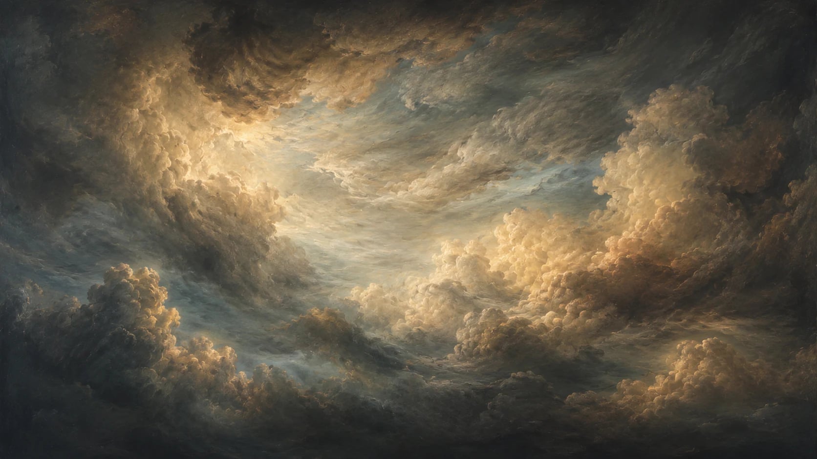 Nuages d'orage dorés