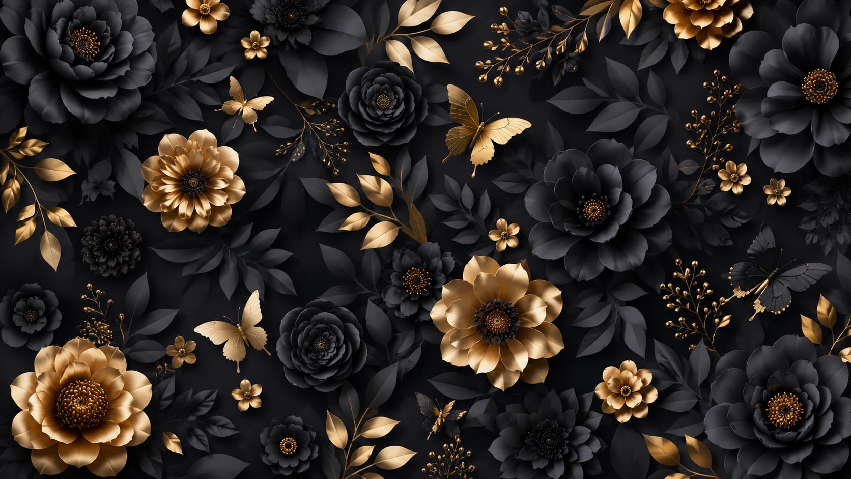 Fleurs dorées de minuit