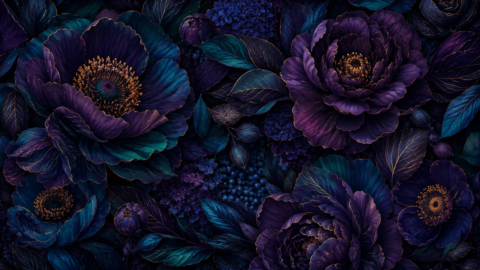 Midnight Purple Peonies