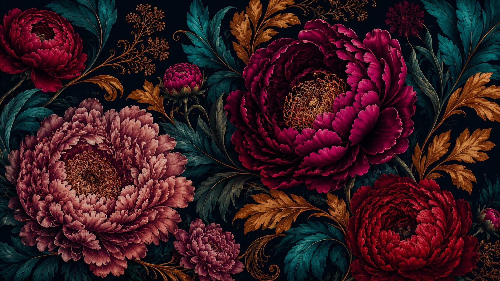 Baroque Crimson Peony