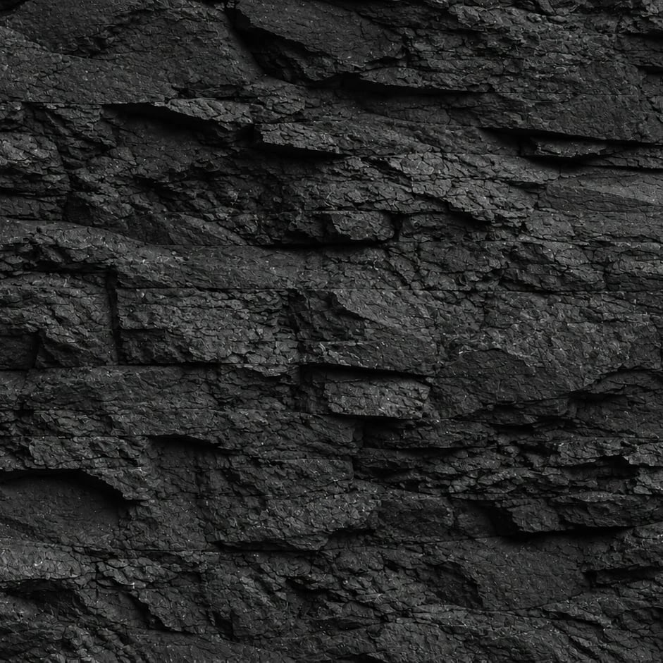 Close-up of the Chiseled Black Slate artwork at printed scale