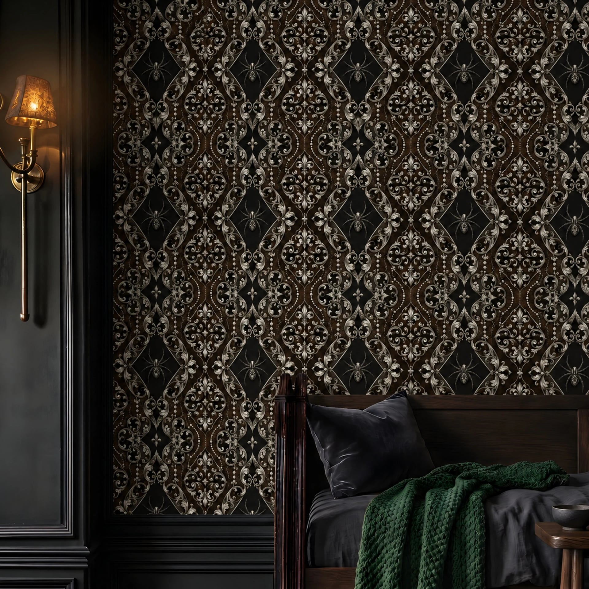 Gothic Spider Damask