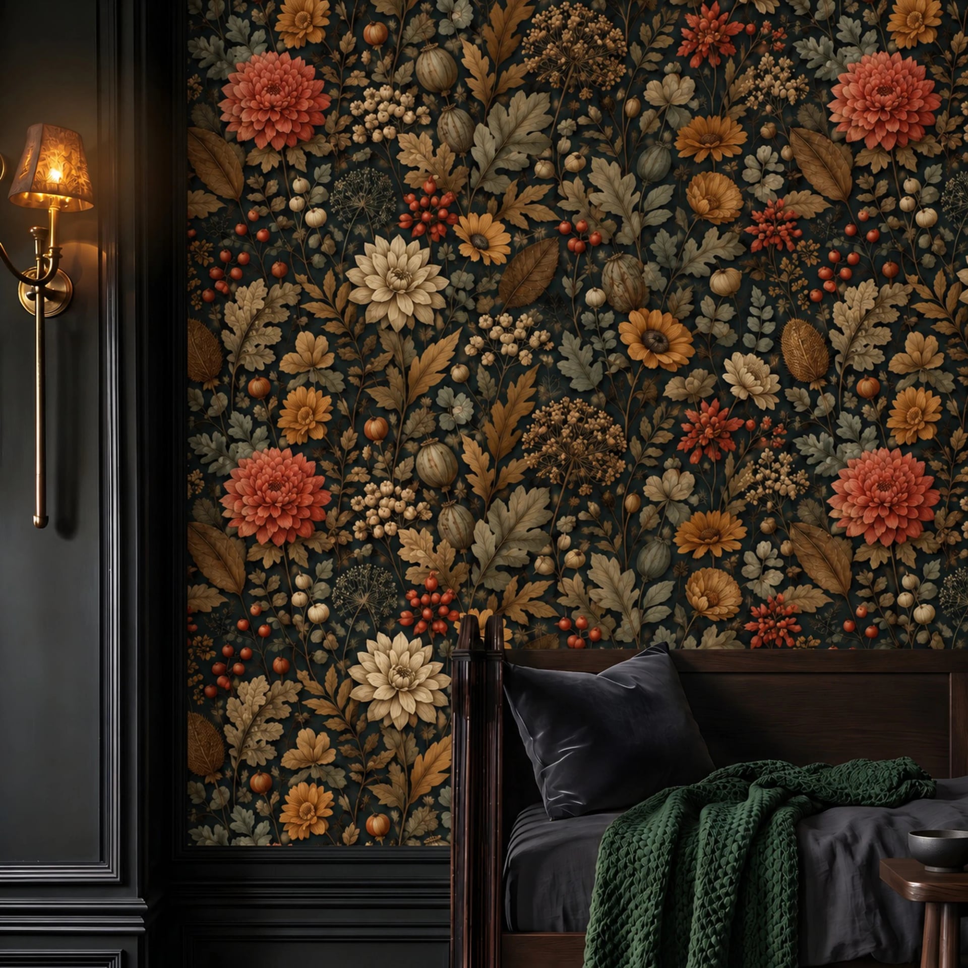 Herbstlicher Dahlien-Gobelin