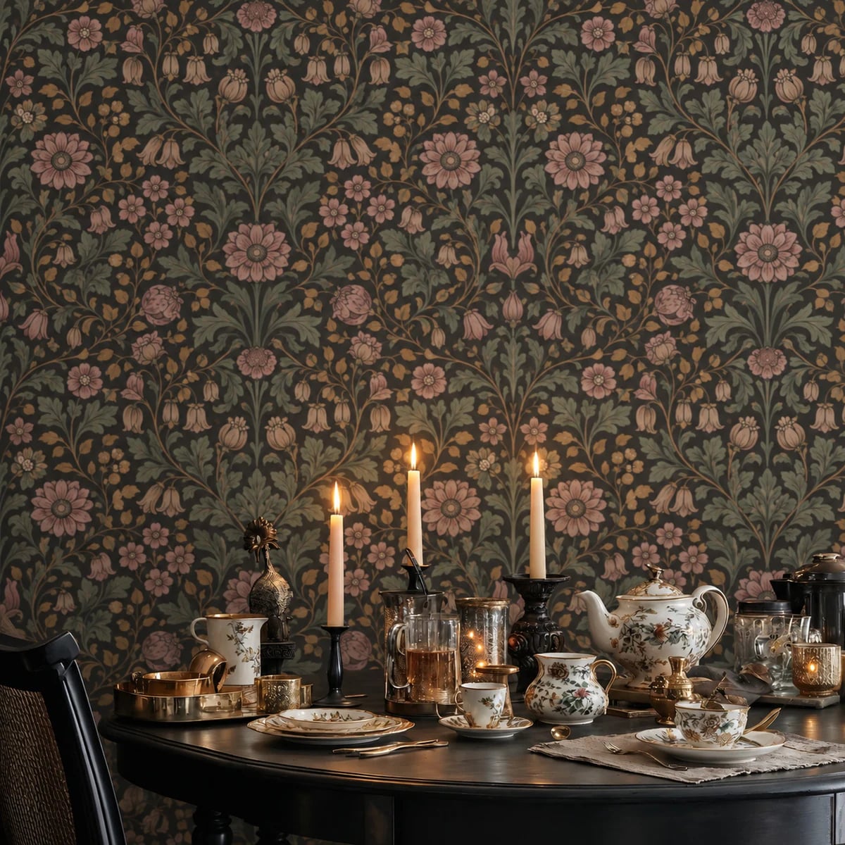 Close-up of the Victorian Rose Tapestry artwork at printed scale