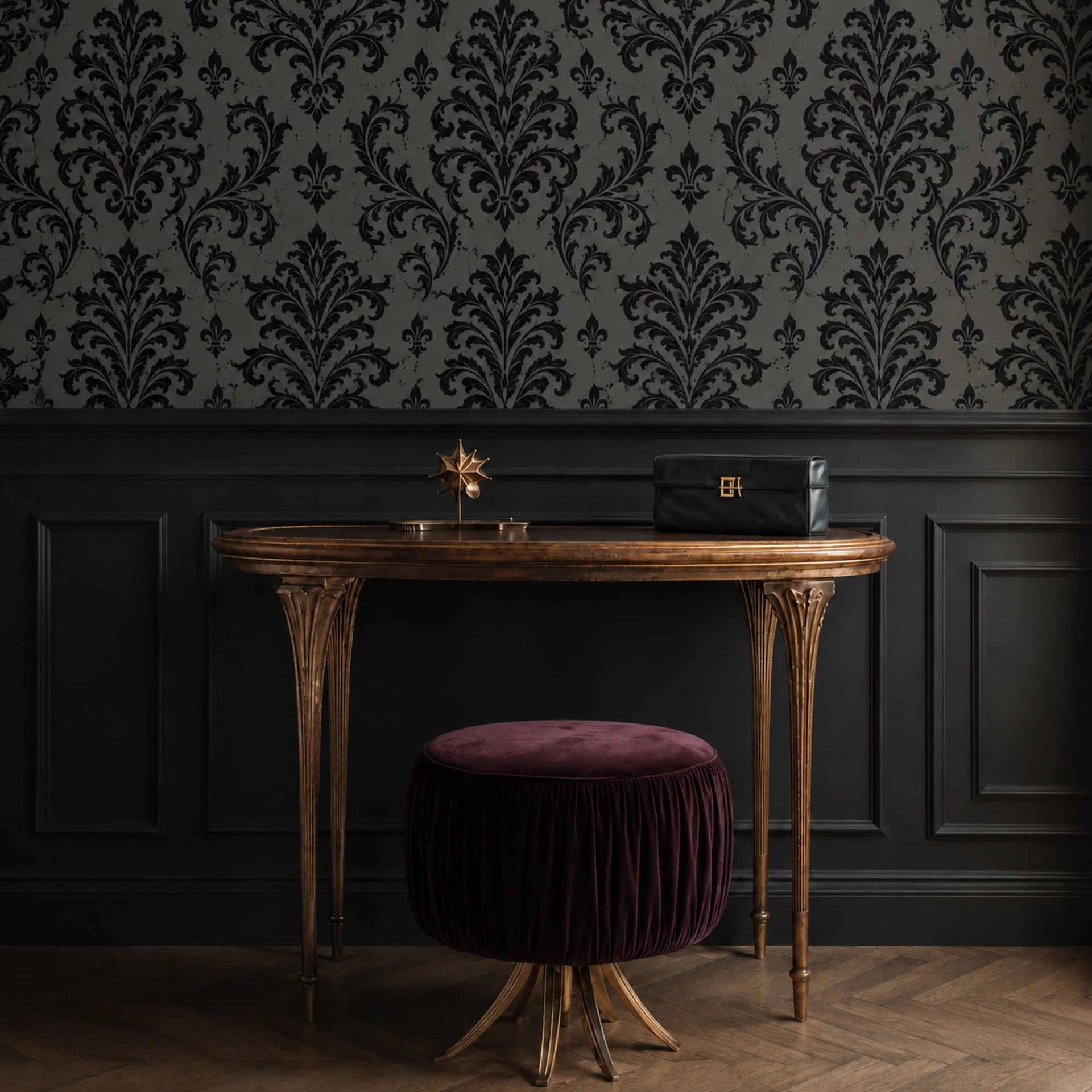 Black Gothic Damask