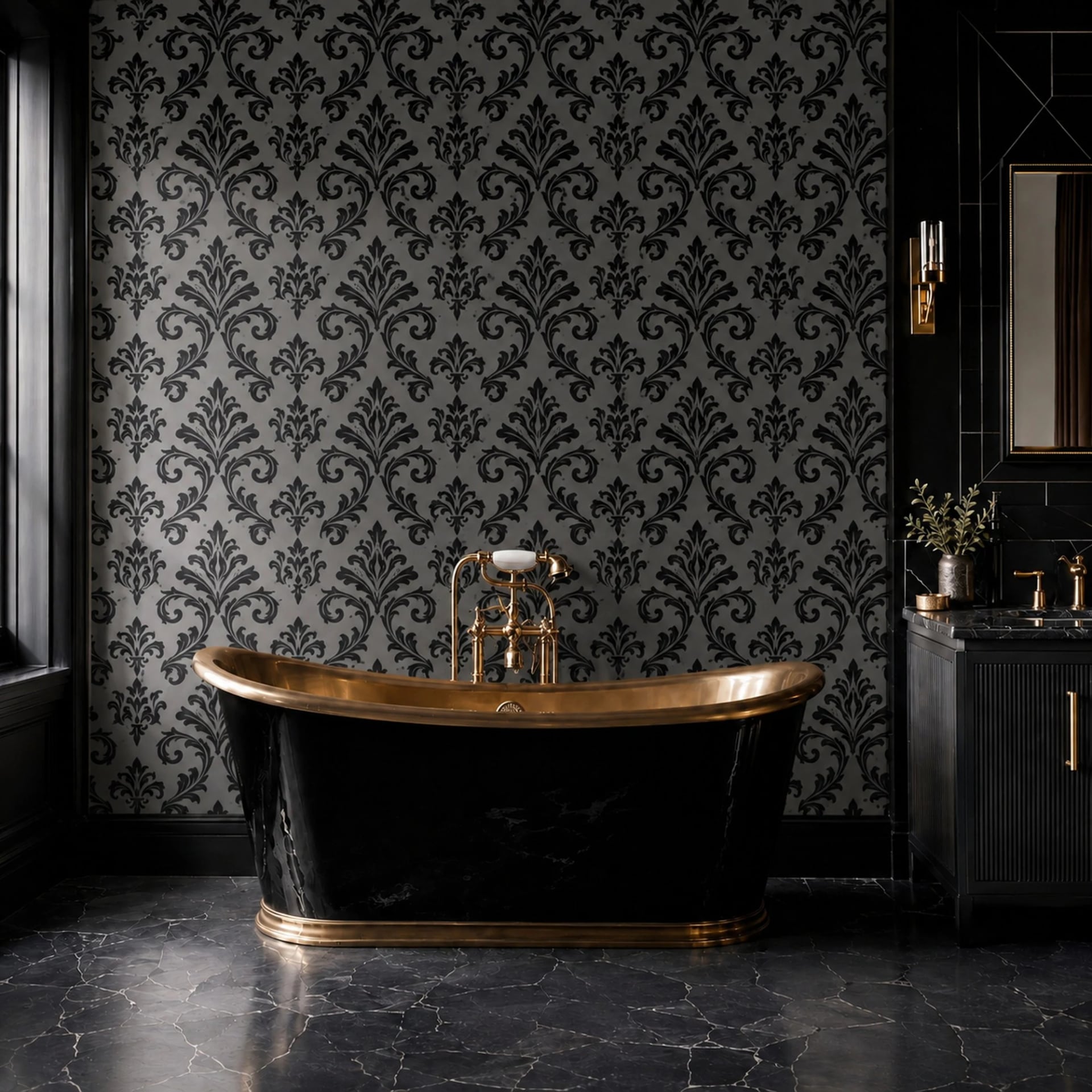 Noir Victorian Damask