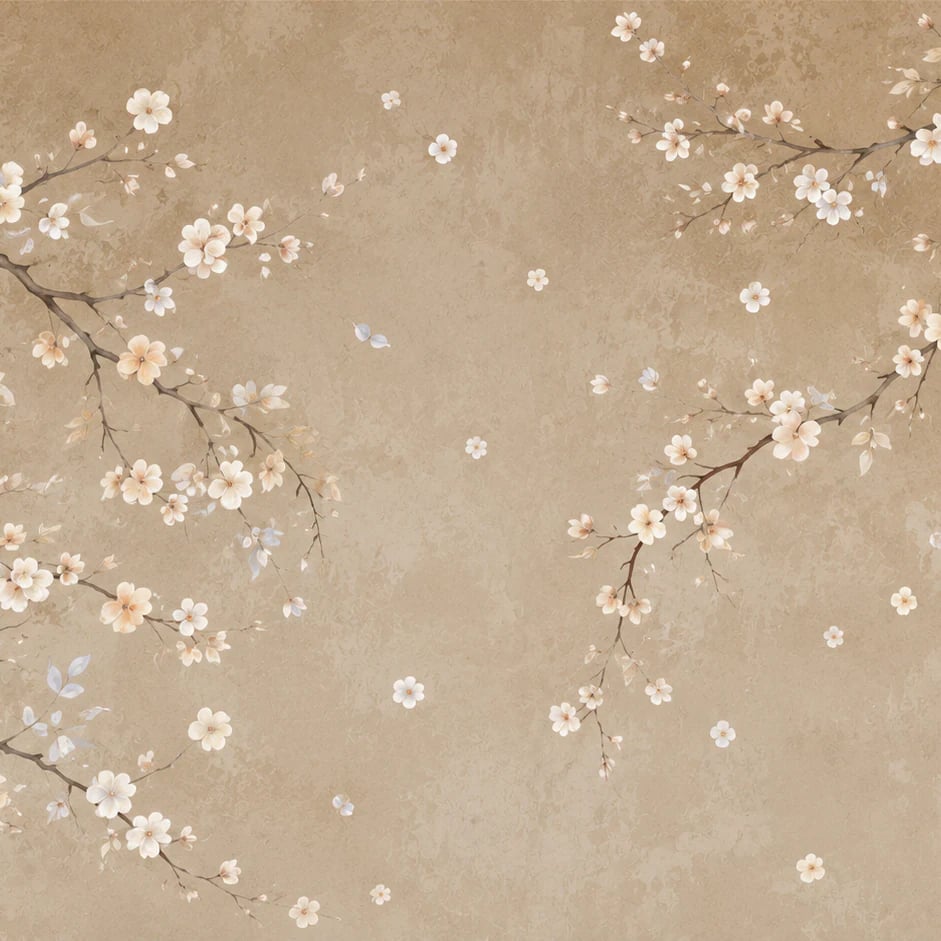 Close-up of the Antique Blossom Branches artwork at printed scale