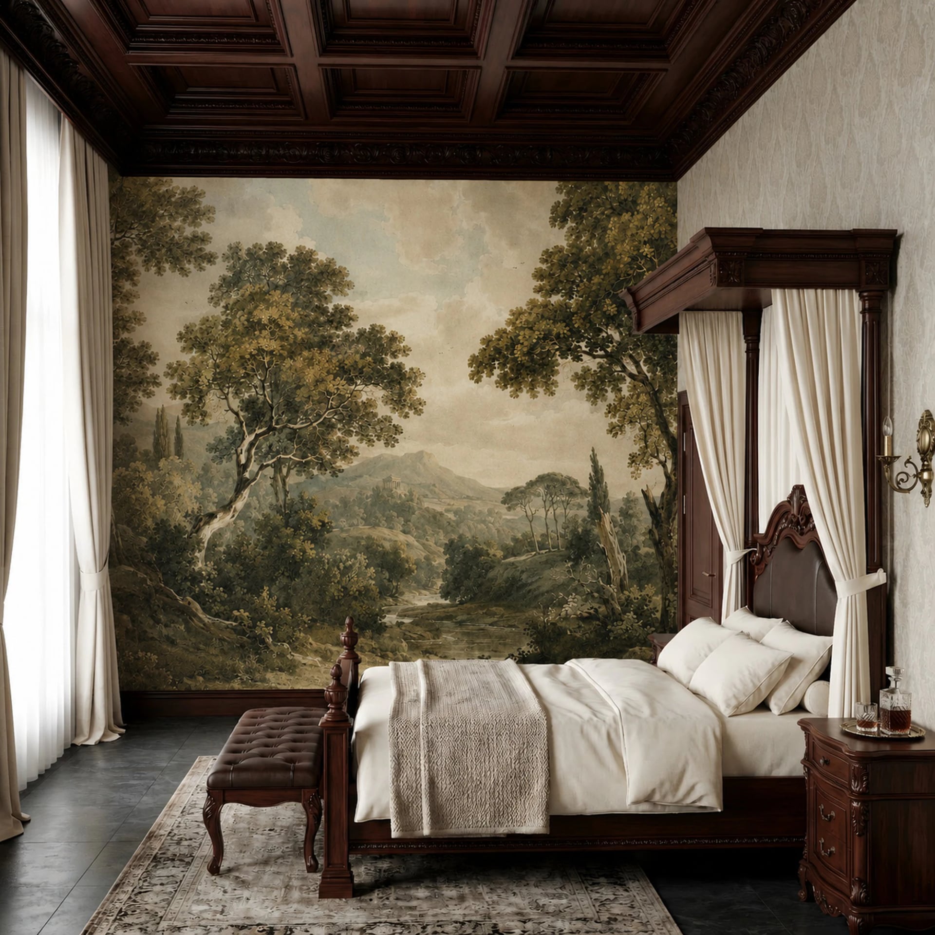 Arcadian River Valley wall mural shown in a styled interior, view 2