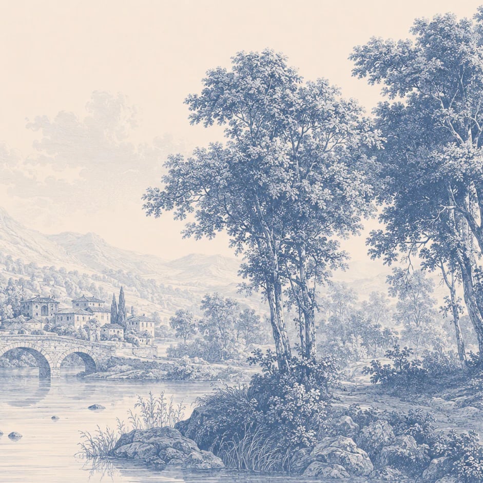 Nahaufnahme des Kunstwerks Pastorale Steinbrücke im Druckmaßstab