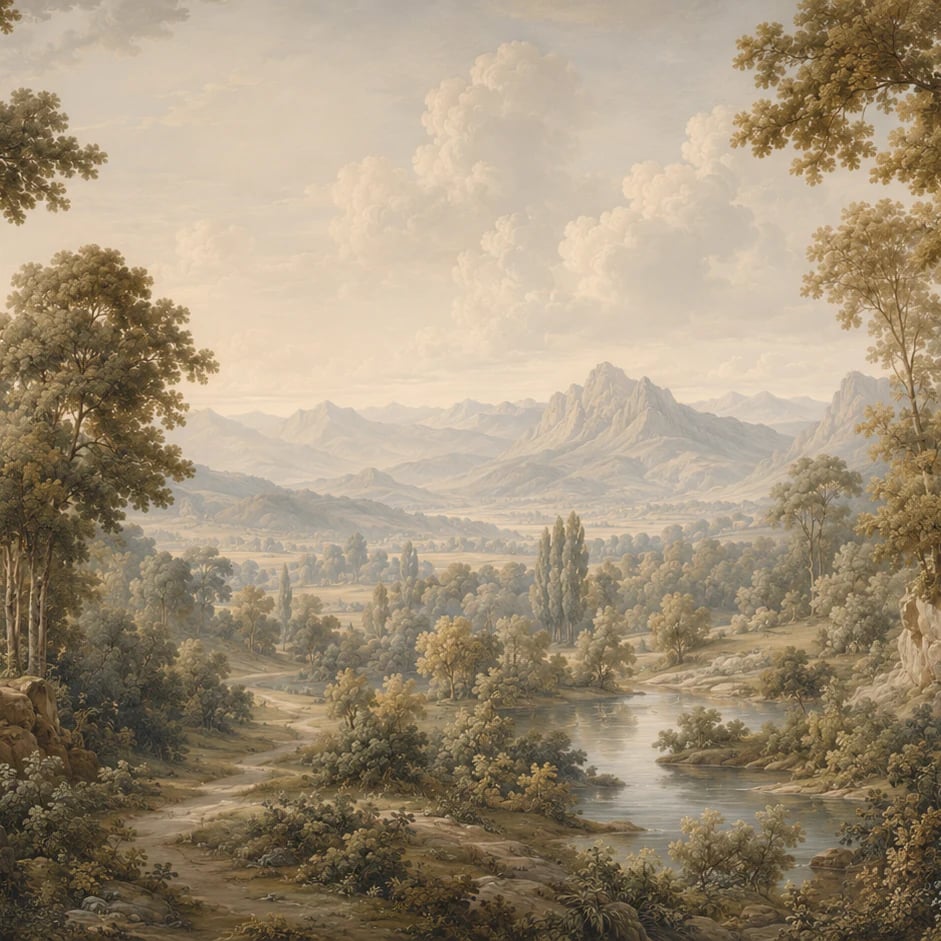 Close-up of the Classic Valley Vista artwork at printed scale