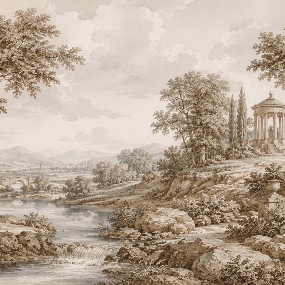 Close-up of the Rotunda River Vista artwork at printed scale