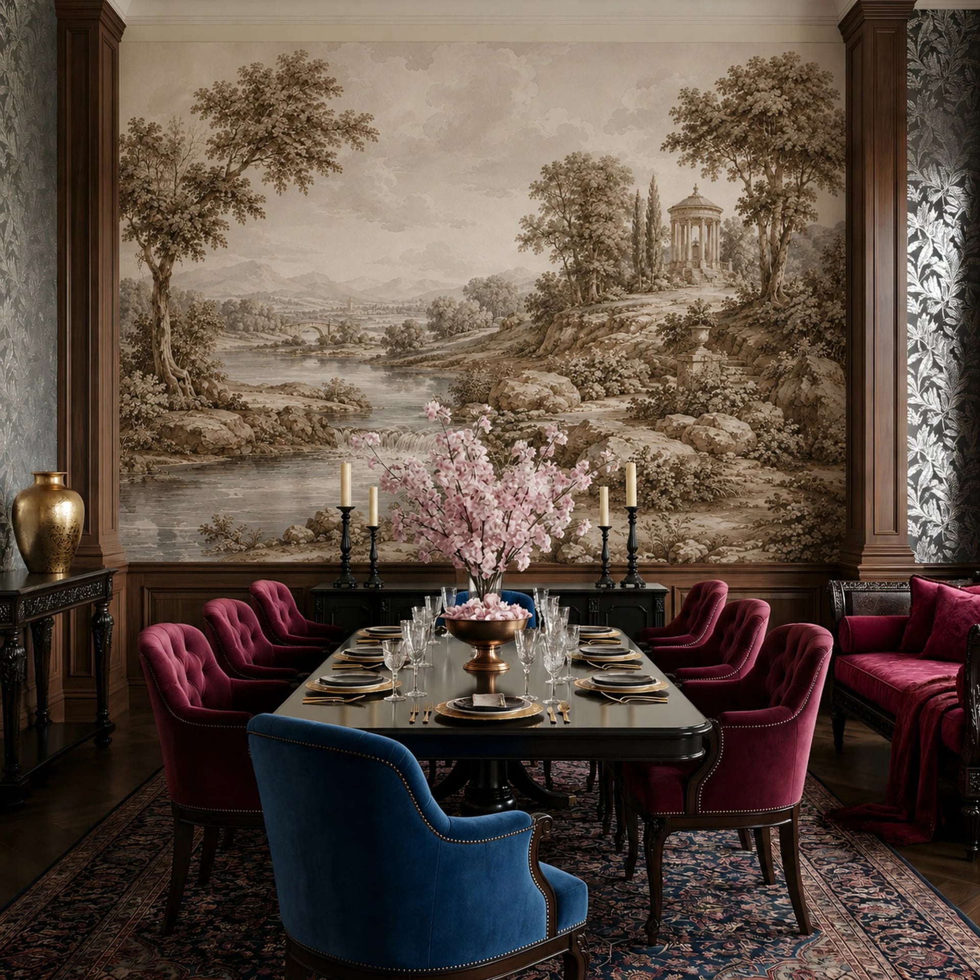 Rotunda River Vista wall mural shown in a styled interior, view 2