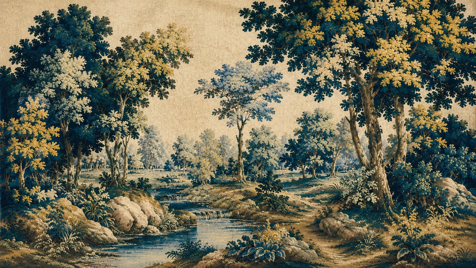 Arroyo en el bosque frondoso